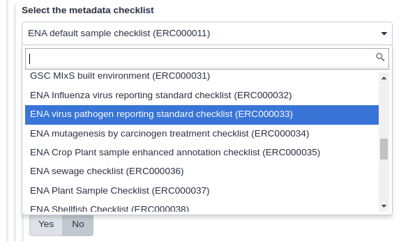 Selection of the correct checklist